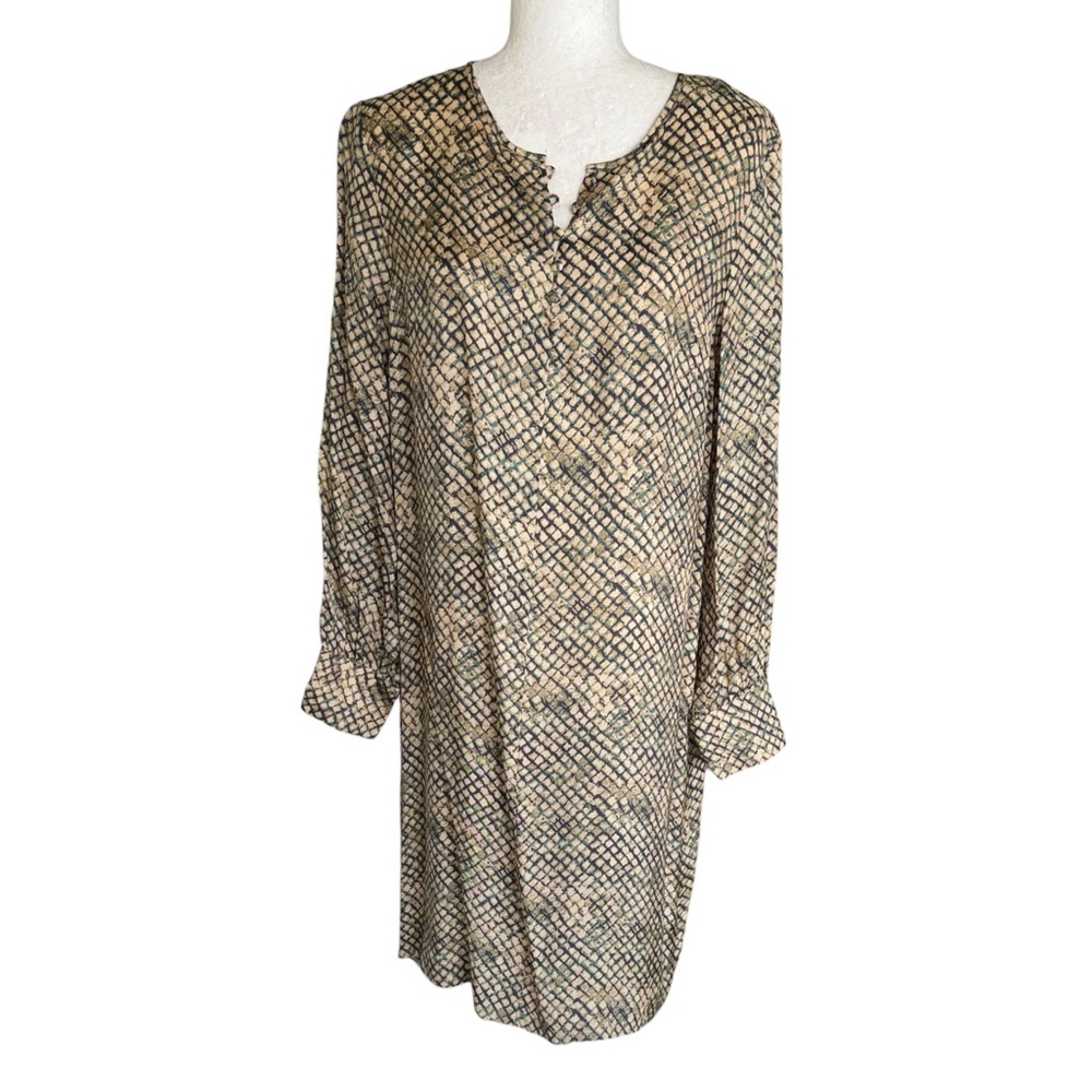 J. McLaughlin Silk Blend Snakeskin Print Shift Mini Dress - M